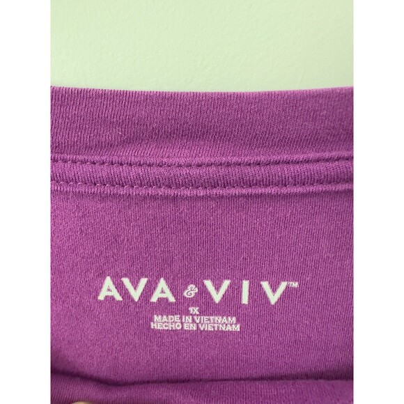 Ava & Viv Womens Plus Size TShirt Dress Short Sleeve Orchid Sz 1X Stretchy - Picture 2 of 6